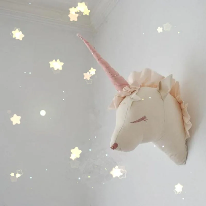 INS Toys Unicorn Head Wall Mount Cute Animal Heads Wall