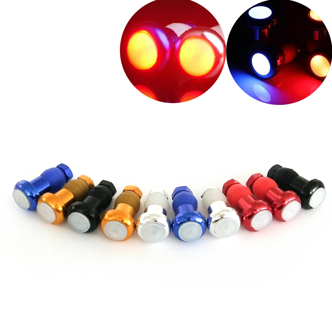 New 1 Pcs LED Bicycle Bike Light Handlebar End Caps Handlebars 3 Modes