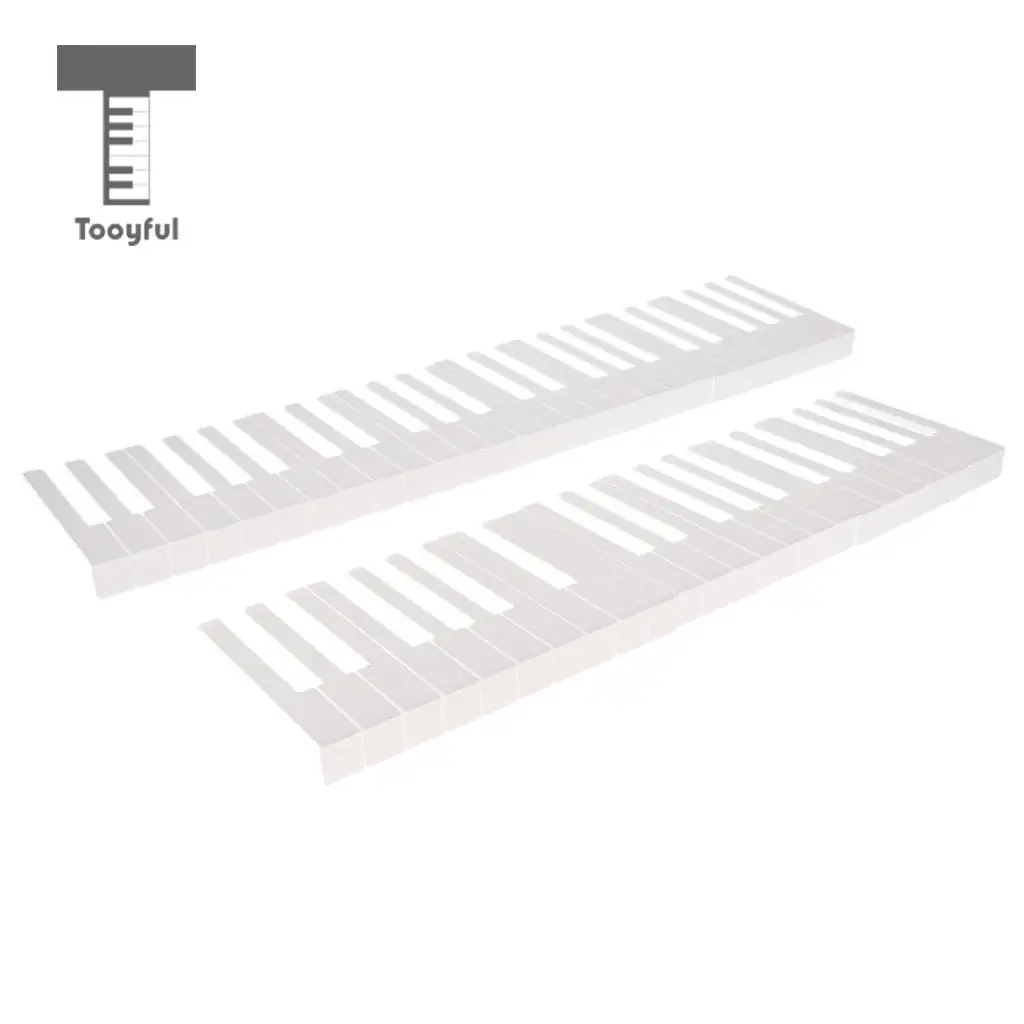 Tooyful 1 Set 52 Keys Piano Keytops Keyboard Replacement Key Top with Glossy Finish Piano DIY Accessory Maintenance Kit