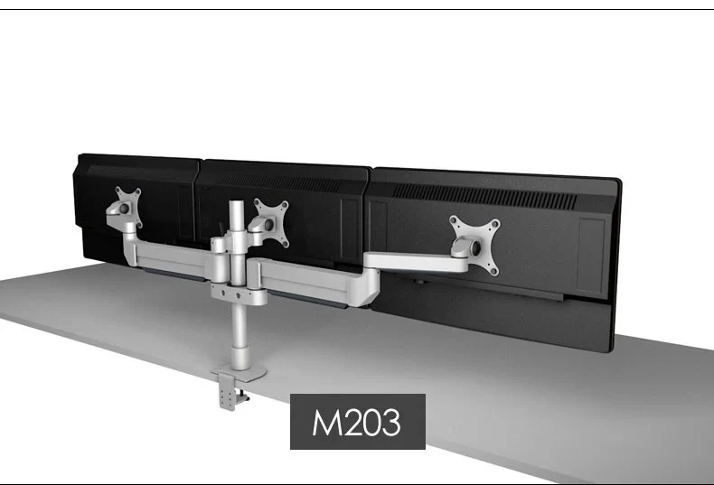 Настольный тройной держатель для монитора с поддержкой алюминия, полный тройной рычаг для монитора с загрузкой 16 кг с 70 см, стойка M2037
