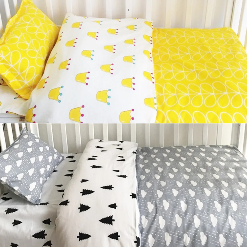

Secret Garden Children Baby Crib Nursery Bedding Set Pure Cotton 3-Piece Set Bed Sheet Quilt Cover Pillowcase for Baby Sleeping
