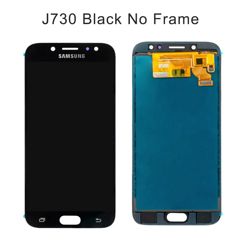 Можно регулировать яркость J700 lcd J710 дигитайзер для samsung GALAXY J7 Pro дисплей сенсорный экран дигитайзер J730 ЖК сборка - Цвет: J730 Black