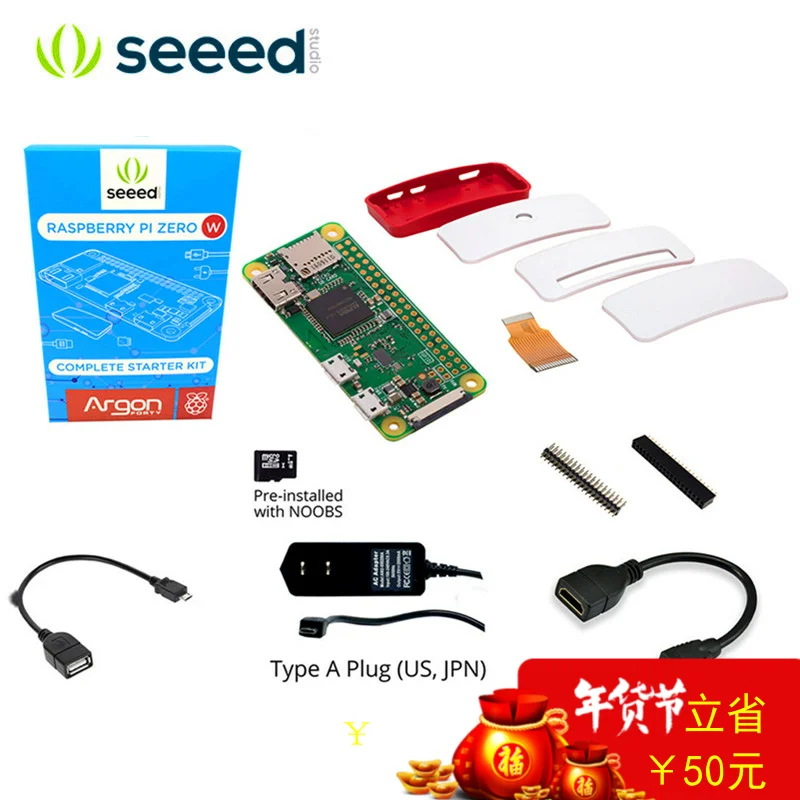 Raspberry Pi Zero W Complete Starter Kit-in Cable Winder