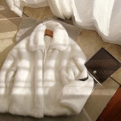 

2018 New Style High-end Fashion Women Faux Fur Coat S47