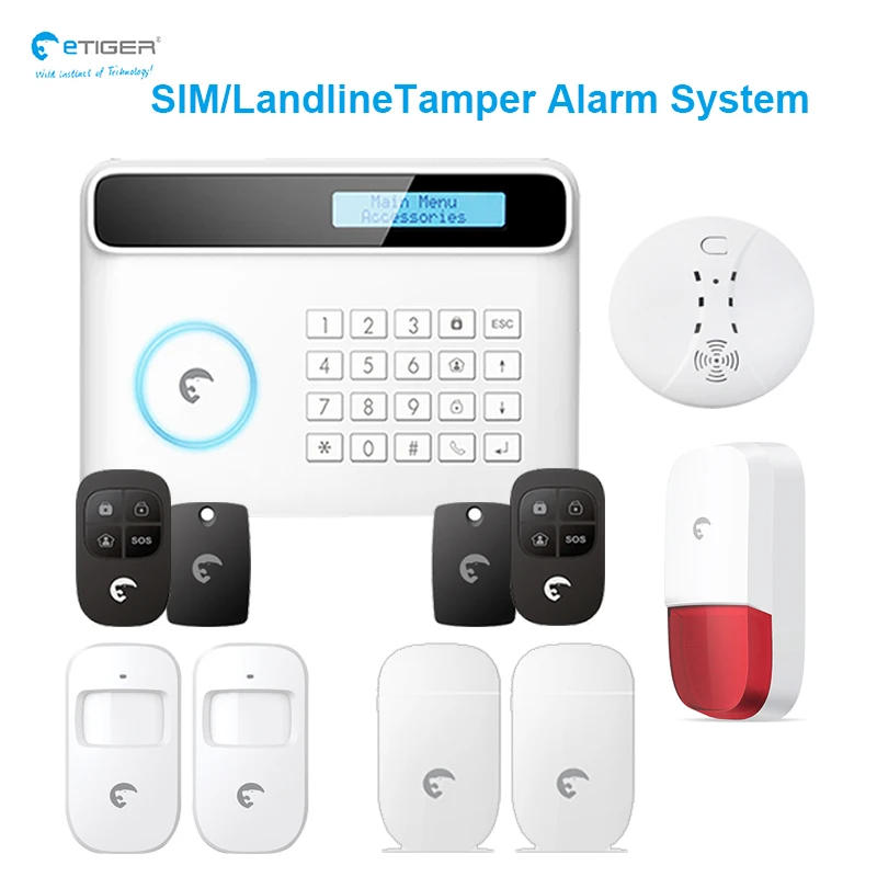 eTIGER Completely Protect APP Control Sim/Landline Tamper Alarm System