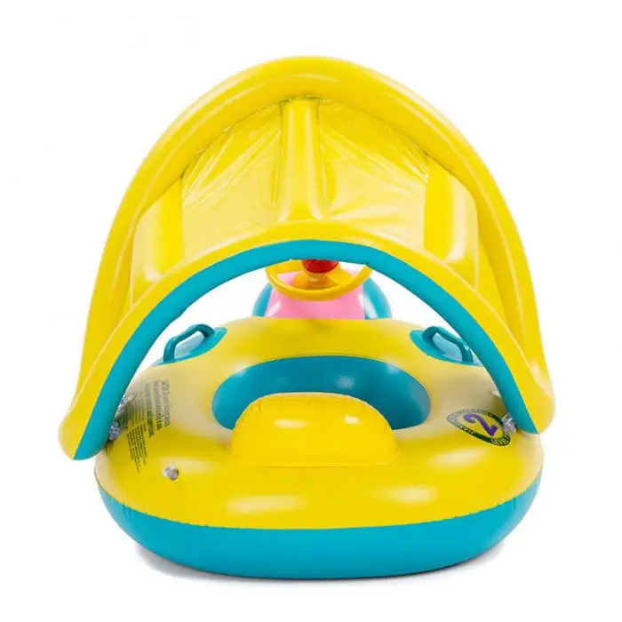 Новый безопасный детский надувной; для плавания Регулируемый Зонт сиденье Лодка кольцо бассейн