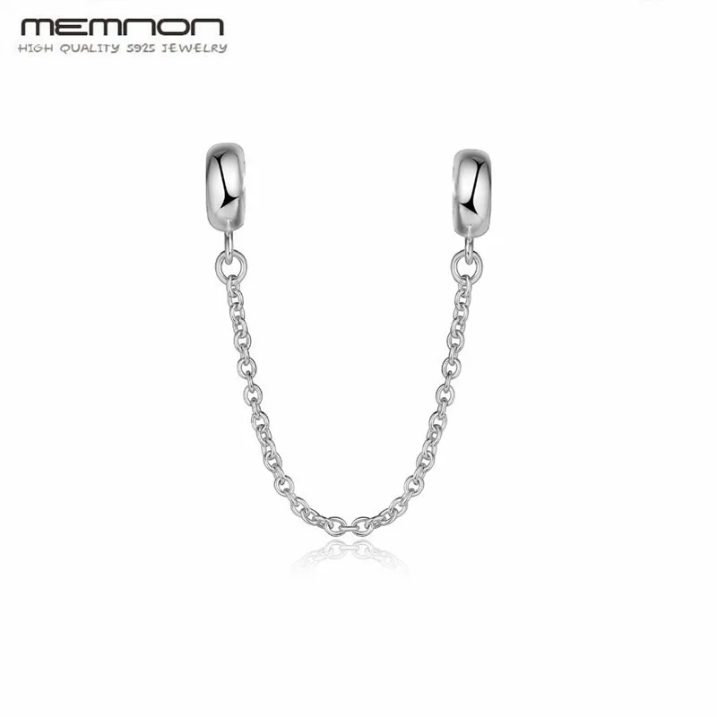 

Stopper Safety Chain Charm Beads Fit Charms Silver 925 Original Bracelet Sterling Beads for Jewelry Making Women New Memnon DIY