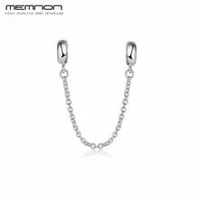 Stopper Safety Chain Charm Beads Fit Charms Silver 925 Original Bracelet Sterling Beads for Jewelry Making Women New Memnon DIY bamoer 100% 925 sterling silver purple enamel daisy flower safety chain stopper charm fit charm bracelet diy jewelry scc602