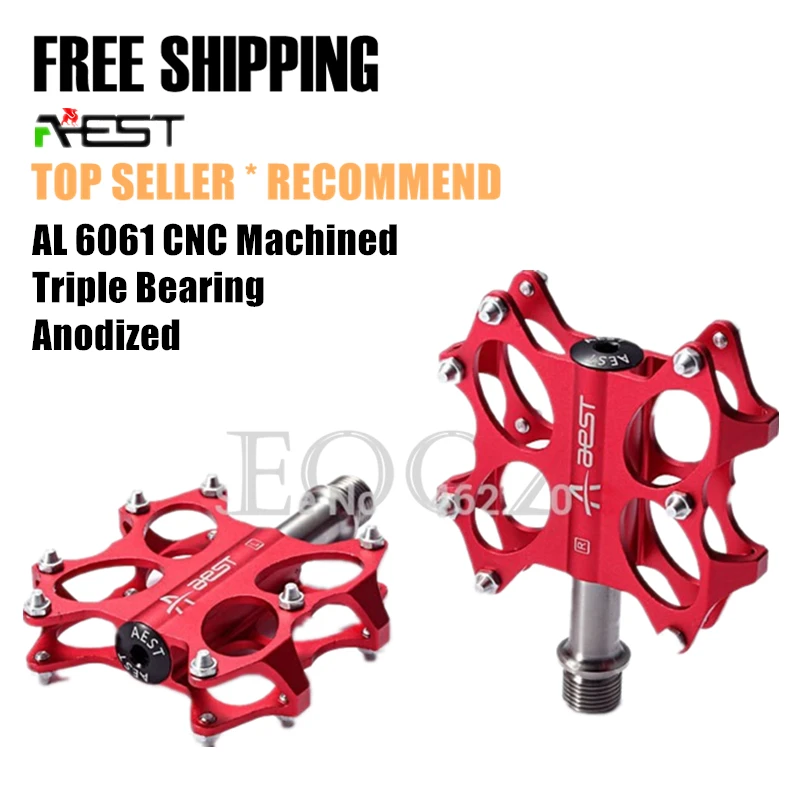 

Genuine AEST Bike MTB Road Folding Platform Flat Pedals CNC Titanium Spindle Ti Axle / Steel Axle