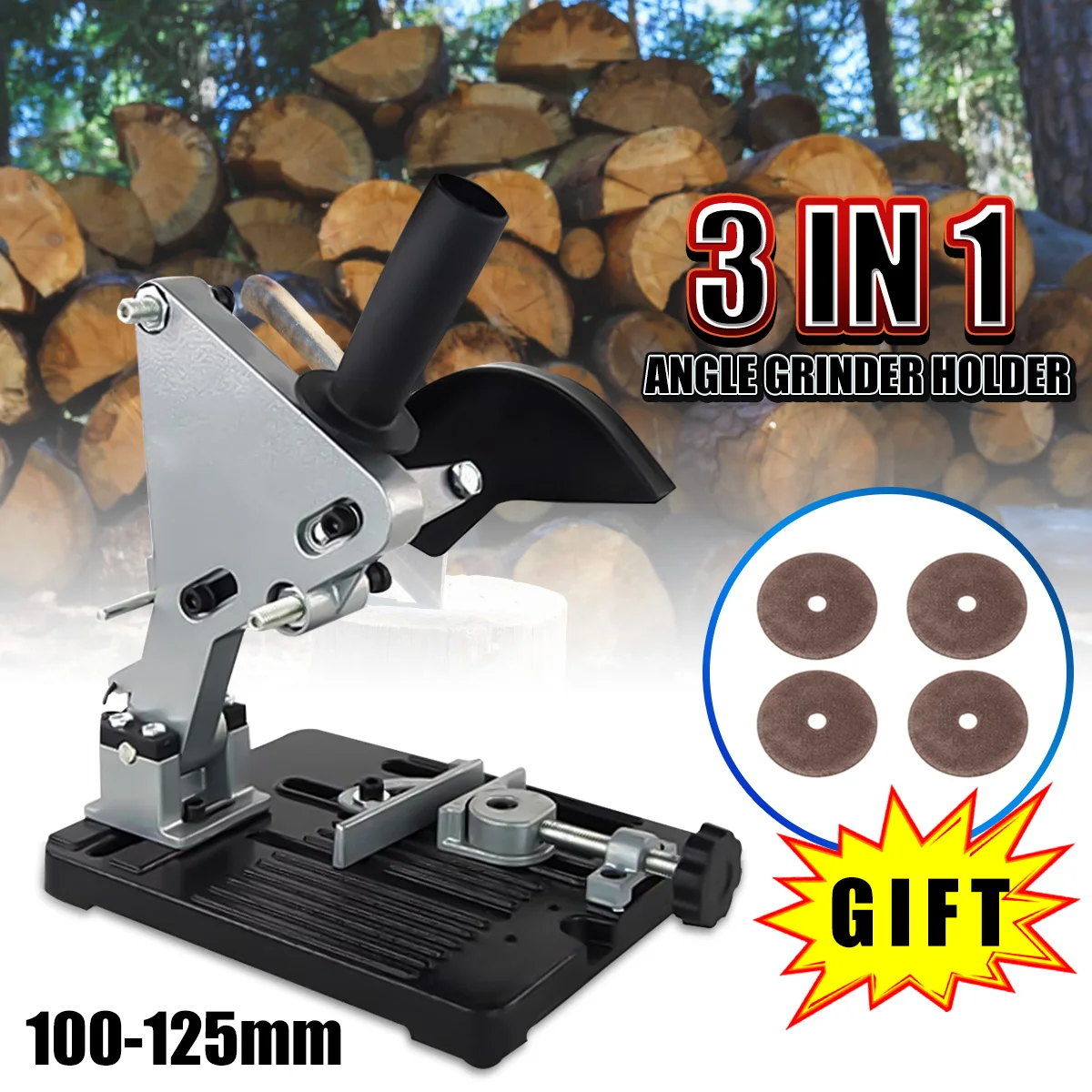

6pcs Aluminum Angle Grinder Electric Stand Angle Grinder Bracket Holder Support for 100-125 Angle Grinder with Saw Blade