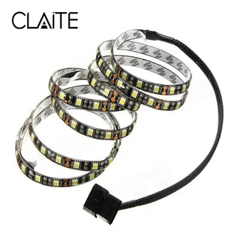 

CLAITE 100cm 5050 LED Strip Light DC12V Background PC Computer Case Adhesive Strip Light 4pin 60Leds Waterproof