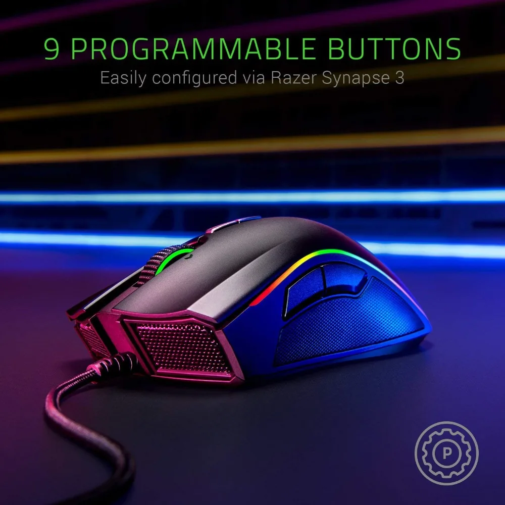 NEW Razer Mamba Elite Wired Gaming Mouse 16000 DPI 5G Optical Sensor Chroma Light Ergonomic Gaming Mouse For PC Gamer Laptop