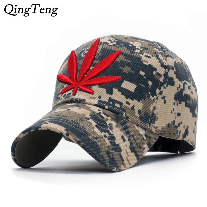 

3D Embroidery Weed Baseball Caps 2019 Snapback Hat For Men Women Breathable Mesh Camouflage Dad Hat Casual Cap Truck Hats