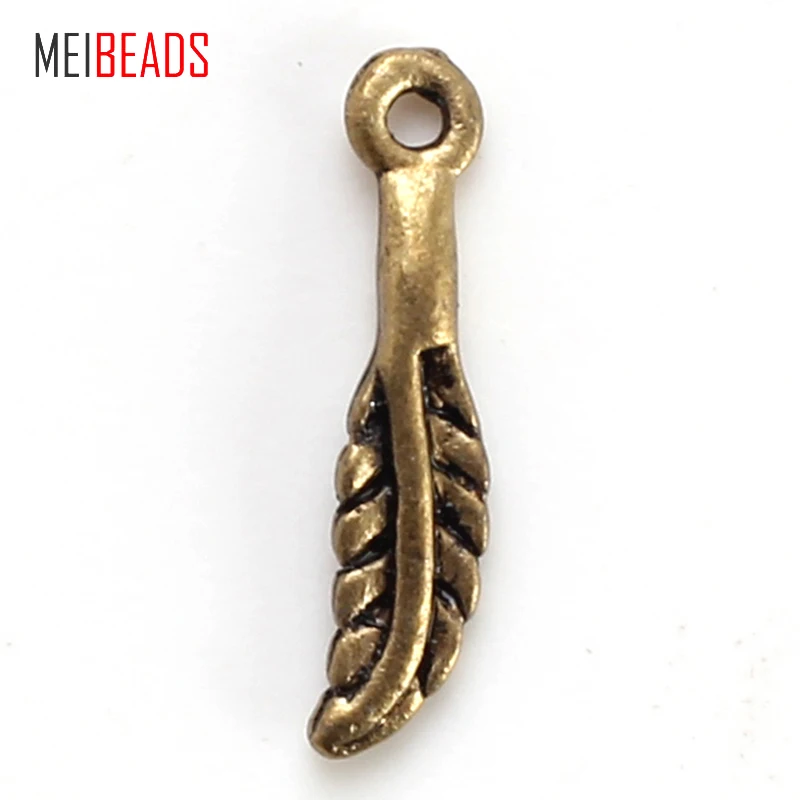 MEIBEADS винтажный цинковый сплав Античная бронза Листья Шарм кулон для браслета и