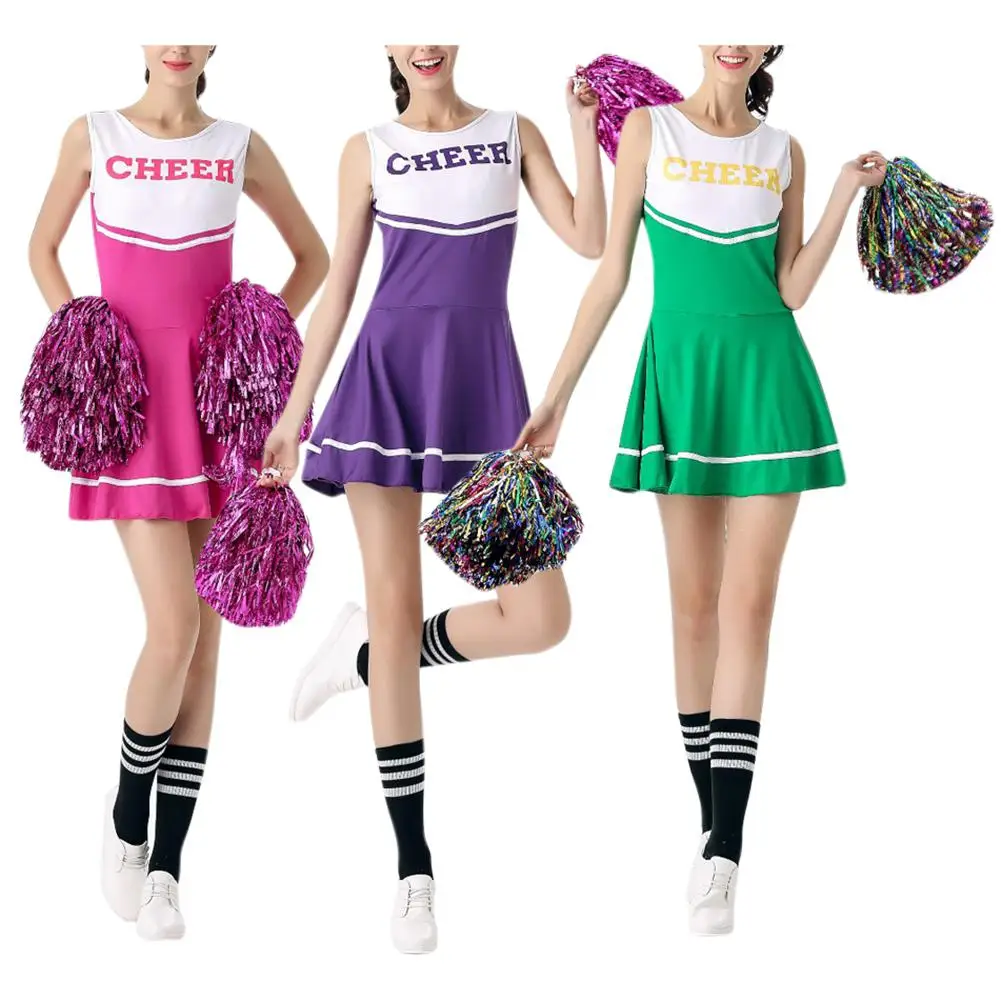 

Yfashion World Cup Cheerleading Dress Summer Letter Color Patchwork Girl Vivid Costumes Sleeveless Dresses Dress Women Female