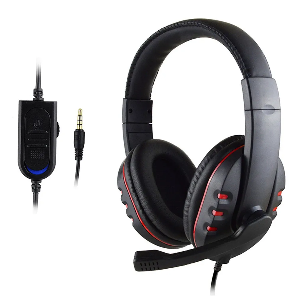 Gaming Headset голос Управление проводной Hi-Fi качество звука для PS4 черный+ красный для компьютеров, игровые консоли мобильные телефоны# ZS