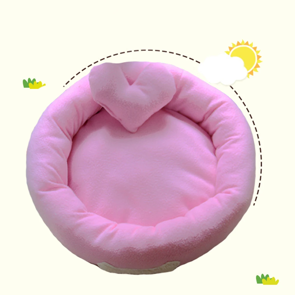 Soft Round Pet Bed Warm Comfortable Kitten Puppy Nest Kennel for Winter Autumn YU-Home