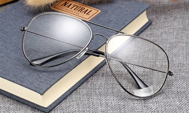

Classic Pilot Double Bridge Spectacle Frame Custom Made prescription lens myopia reading glasses -1 to -6 +1 to+6