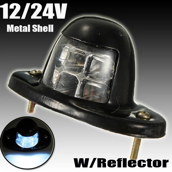 

2Pcs 12/24V 6 LED License Plate Light Number Plate Lamp Trailer Truck Reflector Metal Shell