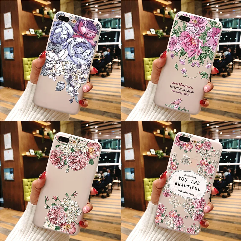 

3D Flowers Emboss Case For Samsung Galaxy A70 A50 A40 A30 A3 A5 A7 2016 2017 S10 A9 A6 A8 Plus 2018 S10 S10e G530 Matte TPU Case