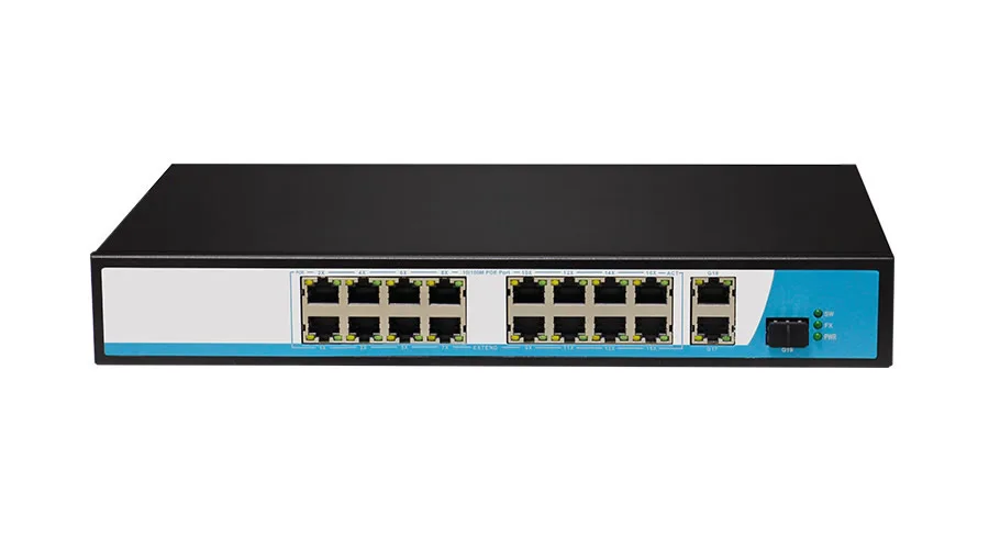 16ch poe switch for IP Camera Security System POE-SW16+2 9-1