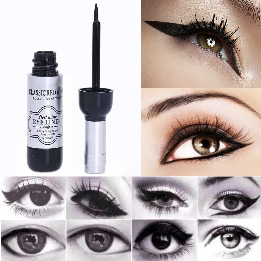 TOMTOSH 1pcs Red Wine Bottle Eyeliner Waterproof Liquid Eyeliner