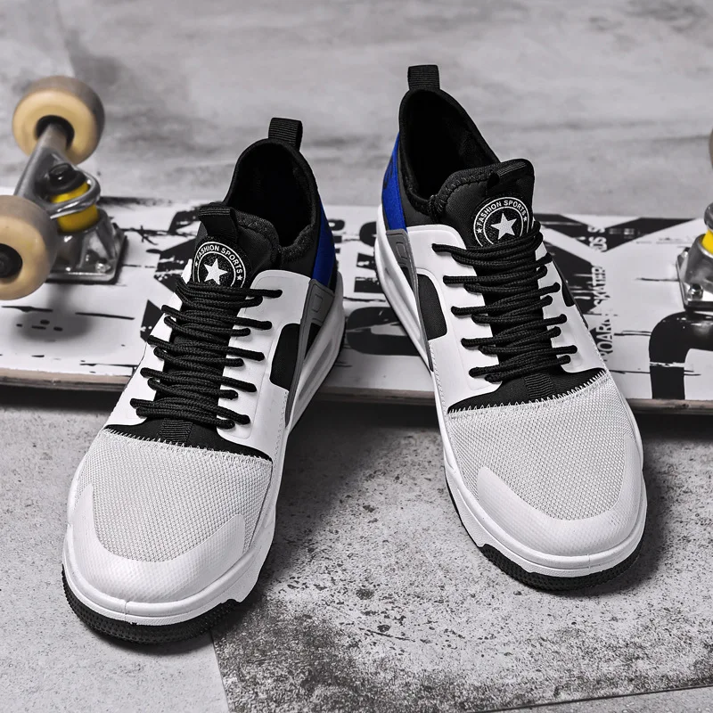 

Fashion Leisure Flat Vulcanize Shoes for Men Air Mesh Mixed Colors Lace-up Casual Shoes Spring Autumm Boys Students Sneakers