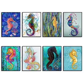 

Full Square / Round Diamond Painting Crystal Mosaic Pattern Hippocampus DIY Diamond Art Beaded Cross Stitch Pixel Hobby & Crafts