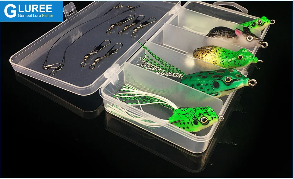GLUREE-5Pcs-Frog-Fishing-Lures-Set-Topwater-Floating-Ray-Frog-Artificial-Bait-Minnow-Crank-Soft-Bait-Fishing-Tackle-Double-Hooks_05