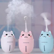 320 мл 3 в 1 очиститель воздуха портативный USB увлажнитель мини милый кот Светодиодный увлажнитель воздуха Портативный Горячий Мар 18