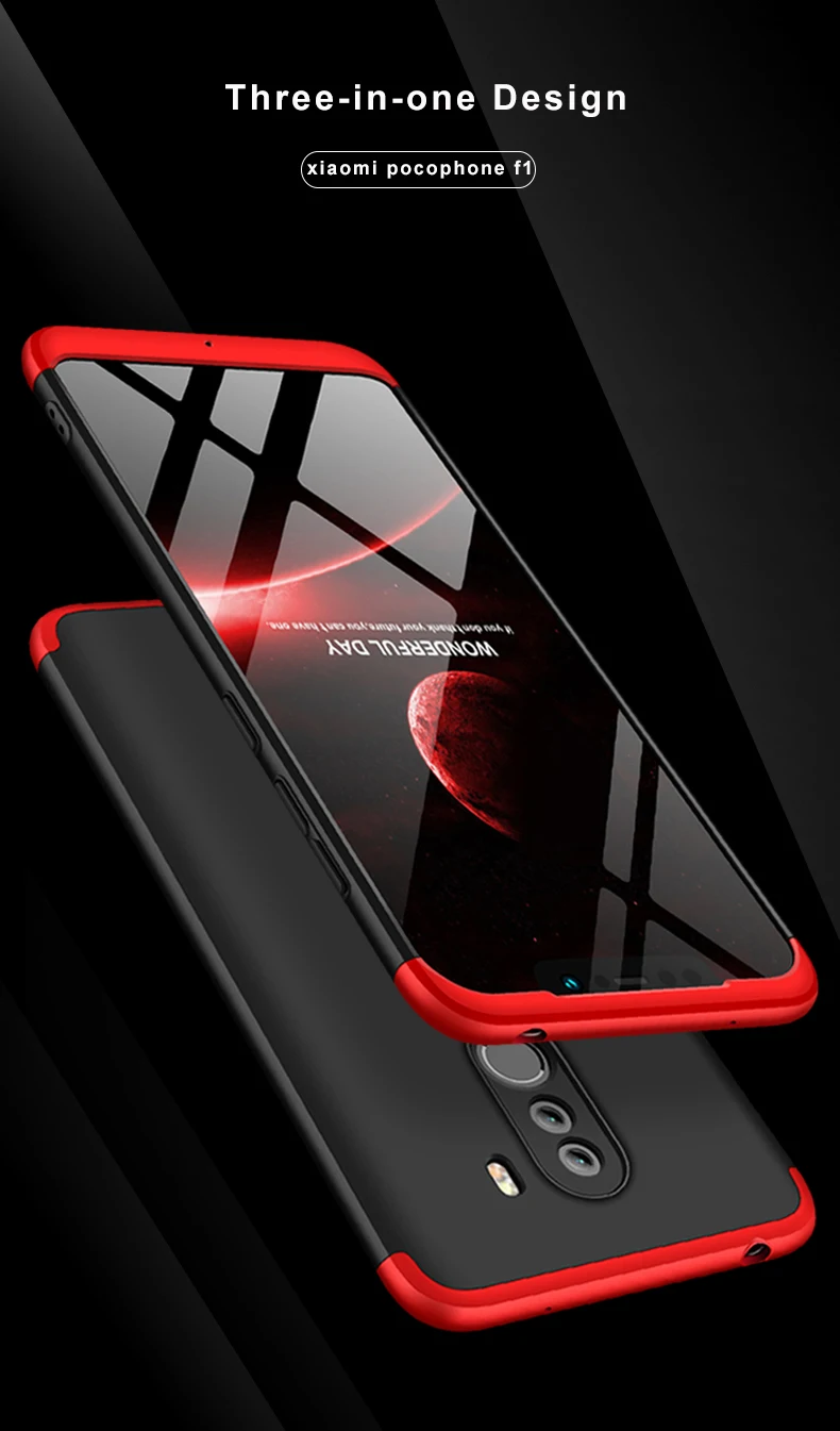 Poco f1 Case 3 в 1 чехол для xiaomi pocophone f1 телефон случае полная защита 360 ударопрочный жесткий чехол для Поко pocophone f1смартфон Pocophone крышка Fundas черный pocophone f1 смартфон