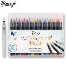 Bianyo 20 Colors Artist Sketch Marker Pen Set For School Student Drawing Painting Brush Pen Watercolor Manga Marker Art Supplies 72 100colors double head artist sketch watercolor brush pen set for comics drawing design paints art marker school supplies