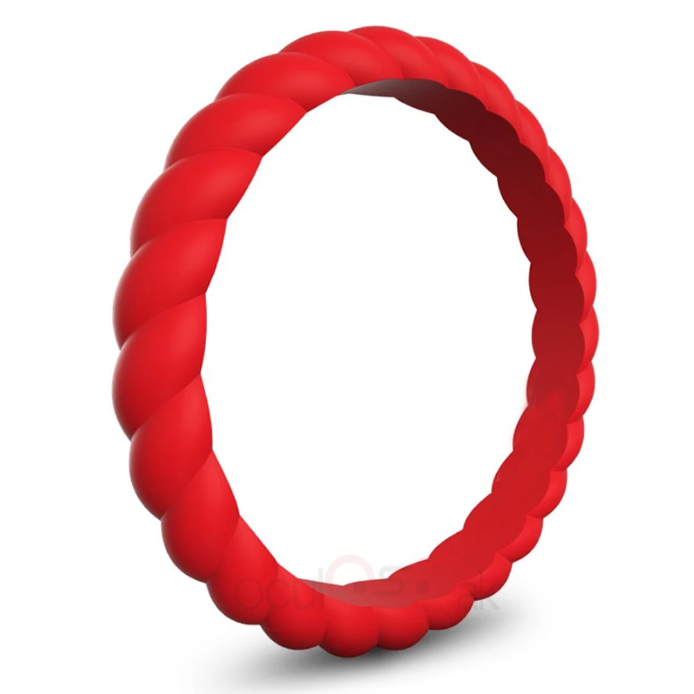 Модное 3 мм тонкое плетеное силиконовое кольцо для женщин обручальные кольца спортивные гипоаллергенные Кроссфит гибкое Тканое резиновое кольцо на палец