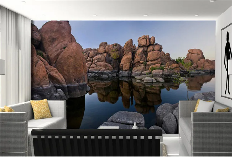 

Custom Photo 3d green lake landscape wallpaper sofa background wall paper bedroom living room wallpaper murals stone