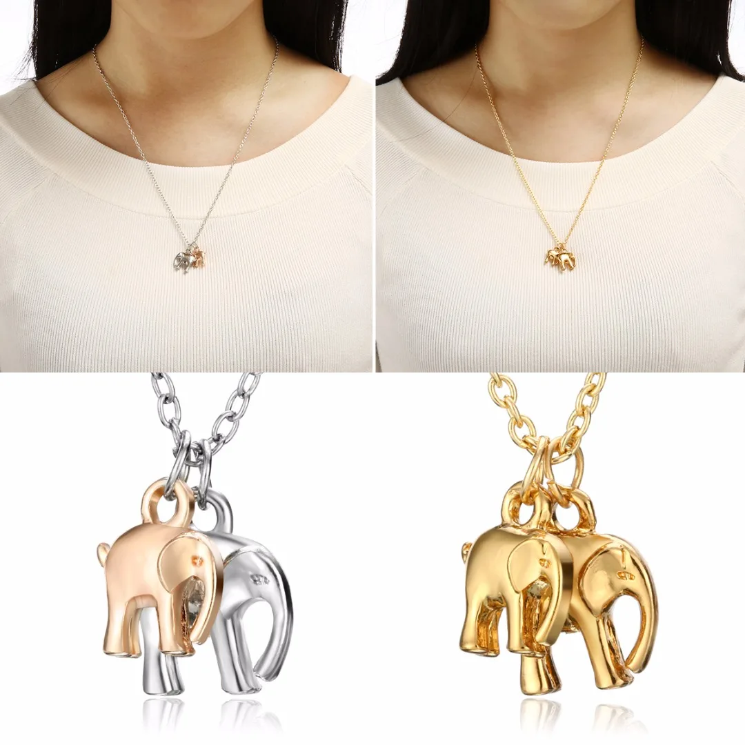 Cute Elephant Pendant & Necklaces Charming Chain Necklace Vintage Animal Choker Necklace Fashion Jewelry Gift Shellhard
