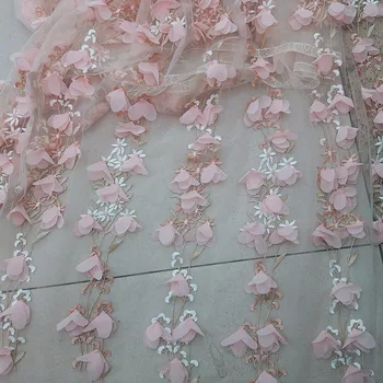 

French fashion 3D applique peach MYJY1688 African embroidery lace, Nigeria's best selling wedding dress fabric