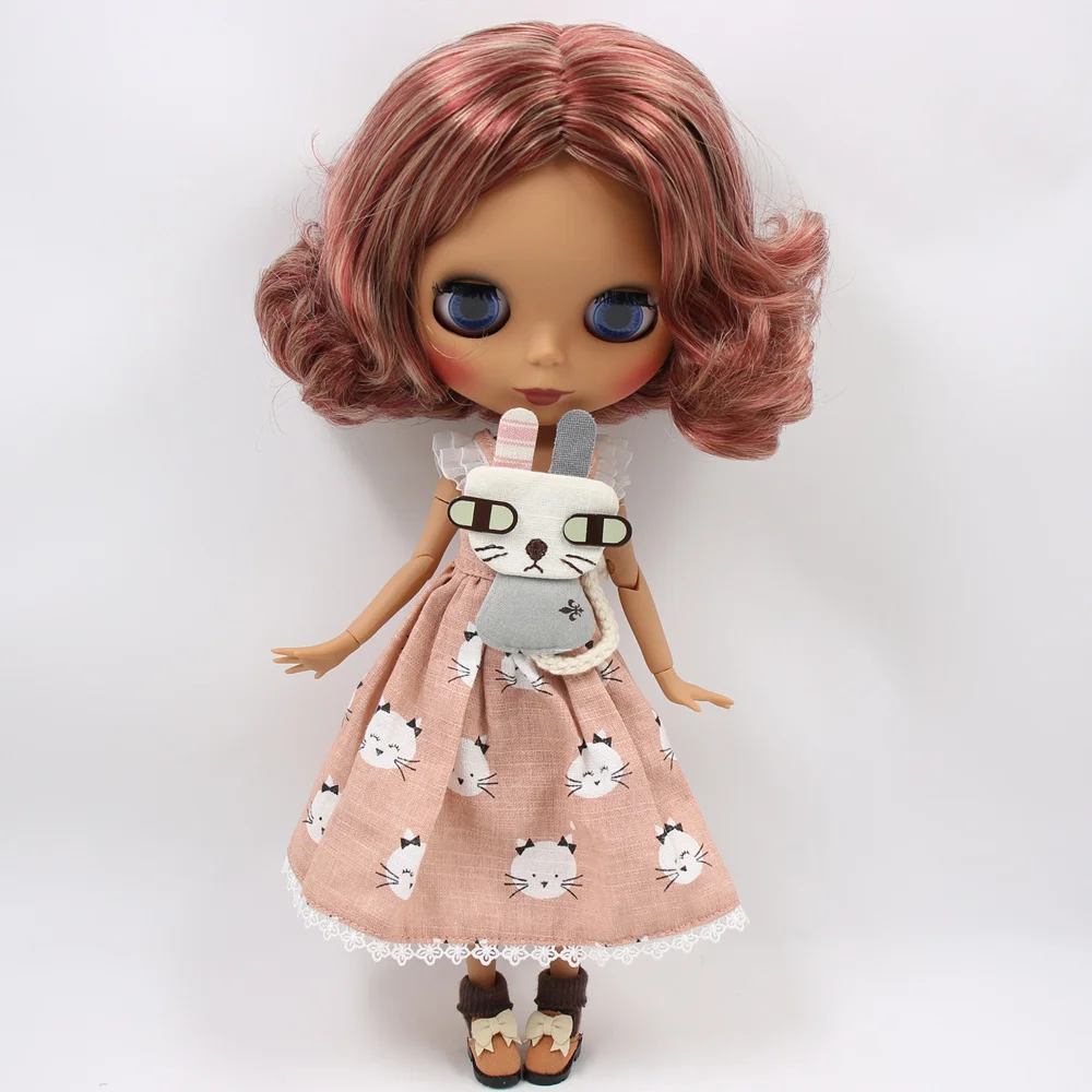 Lylah - Magnum Custom Neo Blythe Doll with Multi-color hair, Dark skin & Matte Cute Face Face 1