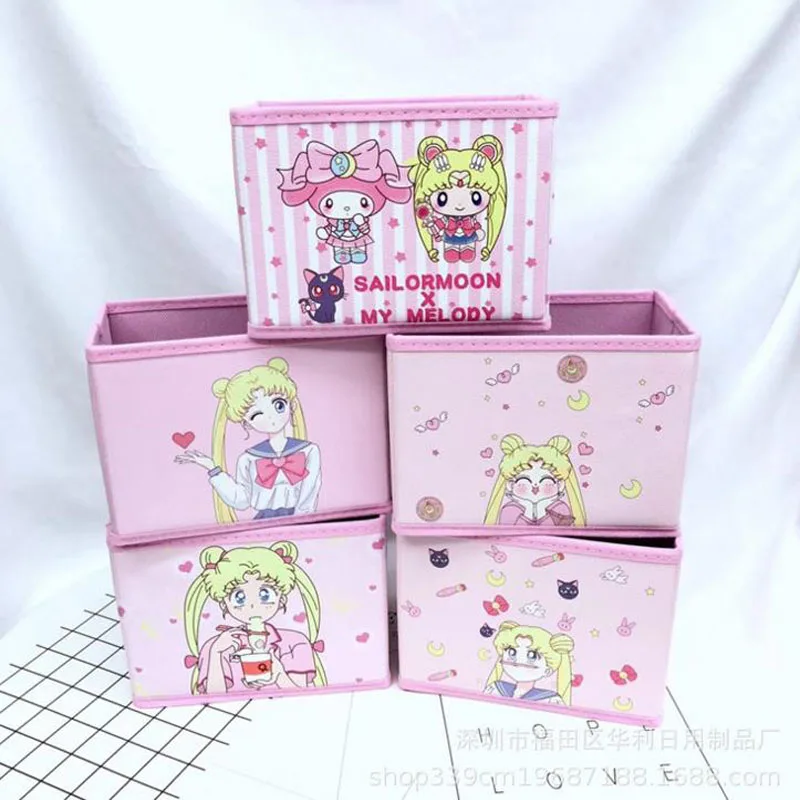 

1 Pcs Kawaii Anime Sailor Moon Tsukino Usagi Model Figure Desktop Storage Box Printing Waterproof Organizer Girls Gift Toys