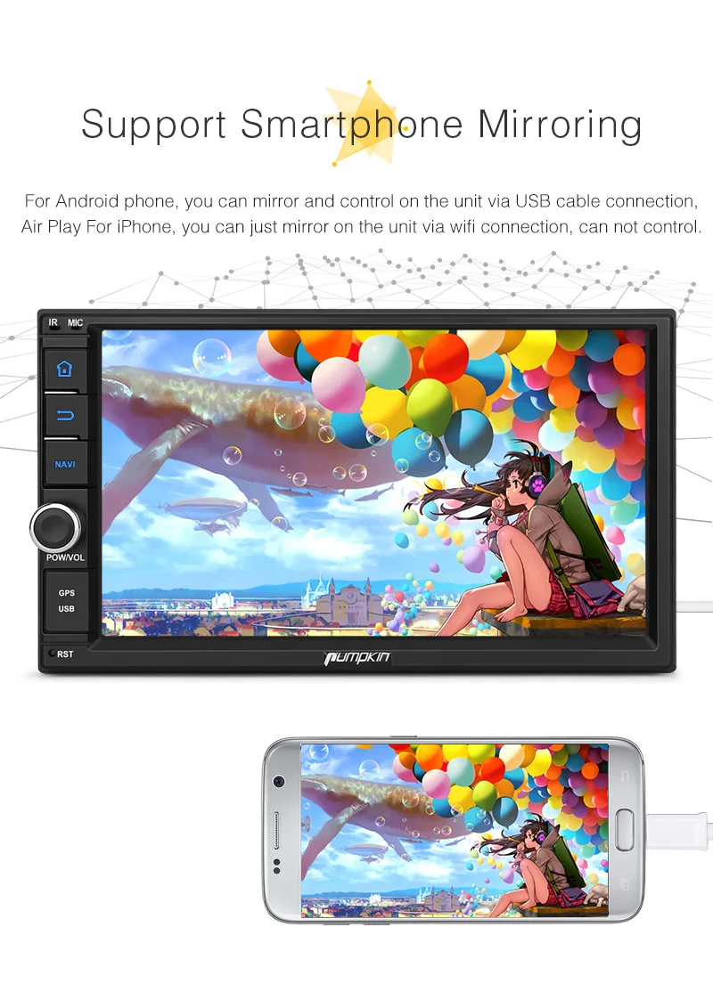 Excellent Pumpkin Octa Core Android 8.0 Car Radio 2 Din 7