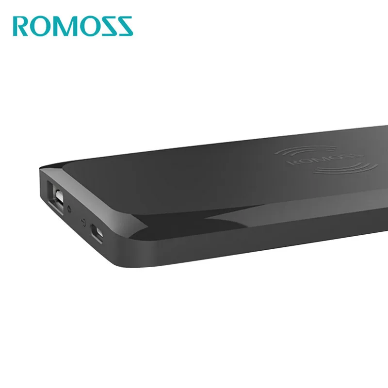 NEW ROMOSS Qi Wireless Charger Power Bank 5000mAh Fast Rechargeable External Battery USB Poverbank Charging Pad for Smartphone