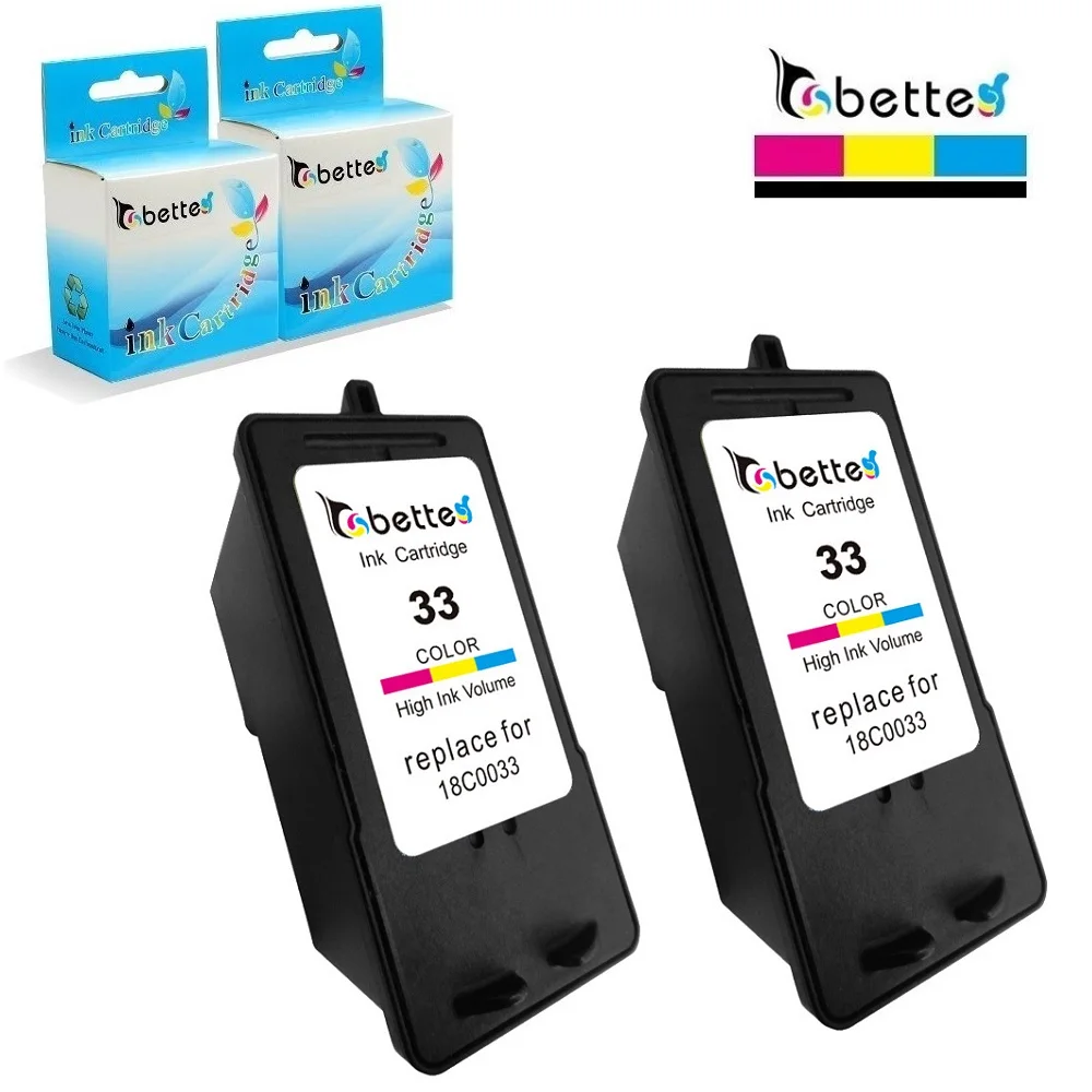 

2PK,Ink Cartridge for Lexmark 33 Printers P4350 P6200 P6250 P6350 P910 P915 X3350 X4300 Z800 Z805 Z810Series Z812 Z815 Z816 Z818