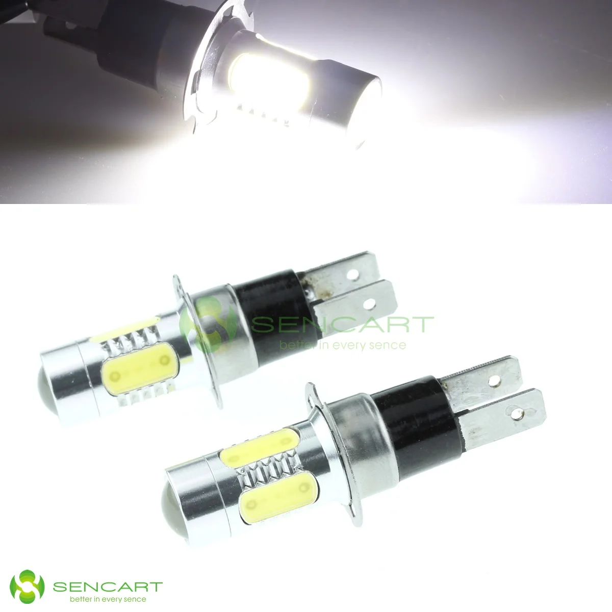 

2PCS H3C COB Plasma LED 7.5W Projector Bulb Fog Driving Light Lamp White12V-24V