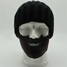 Новинка вязаный парик Шапки осень-зима Теплая Лыжная маска ручной работы крючком Викинг Борода шапочки смешной шляпе Хобо раста пещерный Шапки