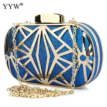 Геометрические вечерние клатчи женские модные вечерние синие сумки на плечо с цепочкой маленькая сумка через плечо женская сумка