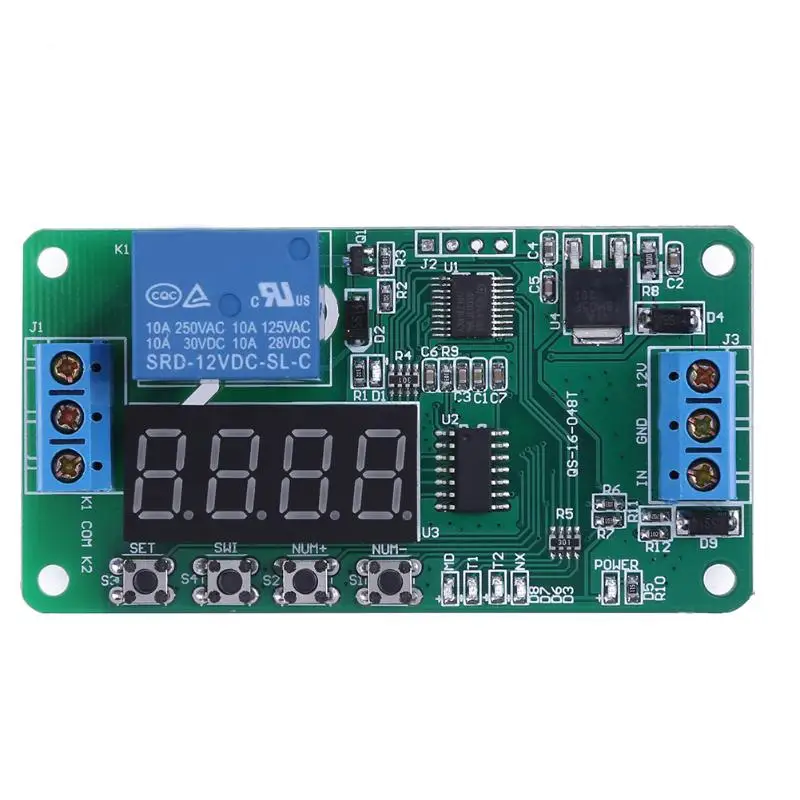 

12V DC Converter Multifunction Self-lock Relay PLC Cycle Delay Time Timer Switch Module PLC Home Automation Delay Time Swich