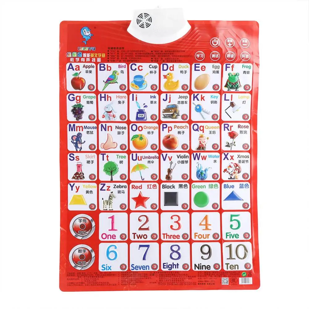 English Chinese Sound Wall Chart Baby Music Educational Toys Multifunction Learning Machine Electronic Alphabet Fruits Charts