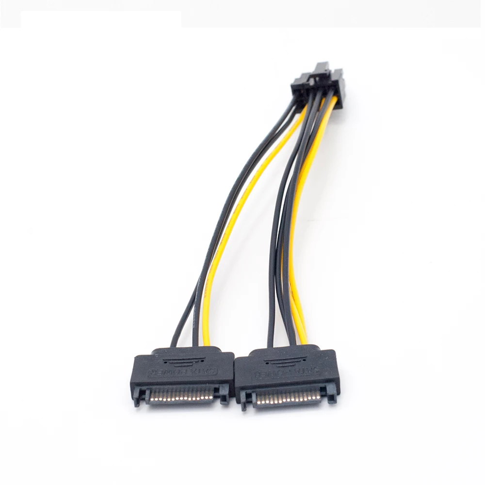 Cavo Adattatore Da SATA 15-pin A PCI-E 8 Pin (6+2) - Splitter Alimentazione Per Schede Video PC