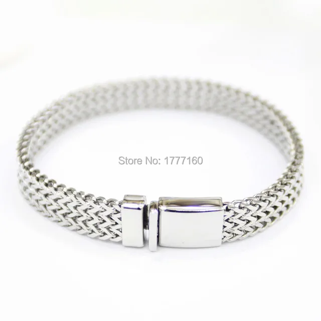 Customize Size 9mm Fashion Men Silver Bracelets Stainless Steel Customize Size 9mm Fashion Men Silver Bracelets Stainless Steel Bracelet With Cross Design Jewelry