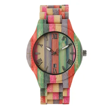 

Colorful Couple Wood Wristwatch with Handmade Multiful Wooden Strap Top Brand Best Gift for Men and Women relogios masculino