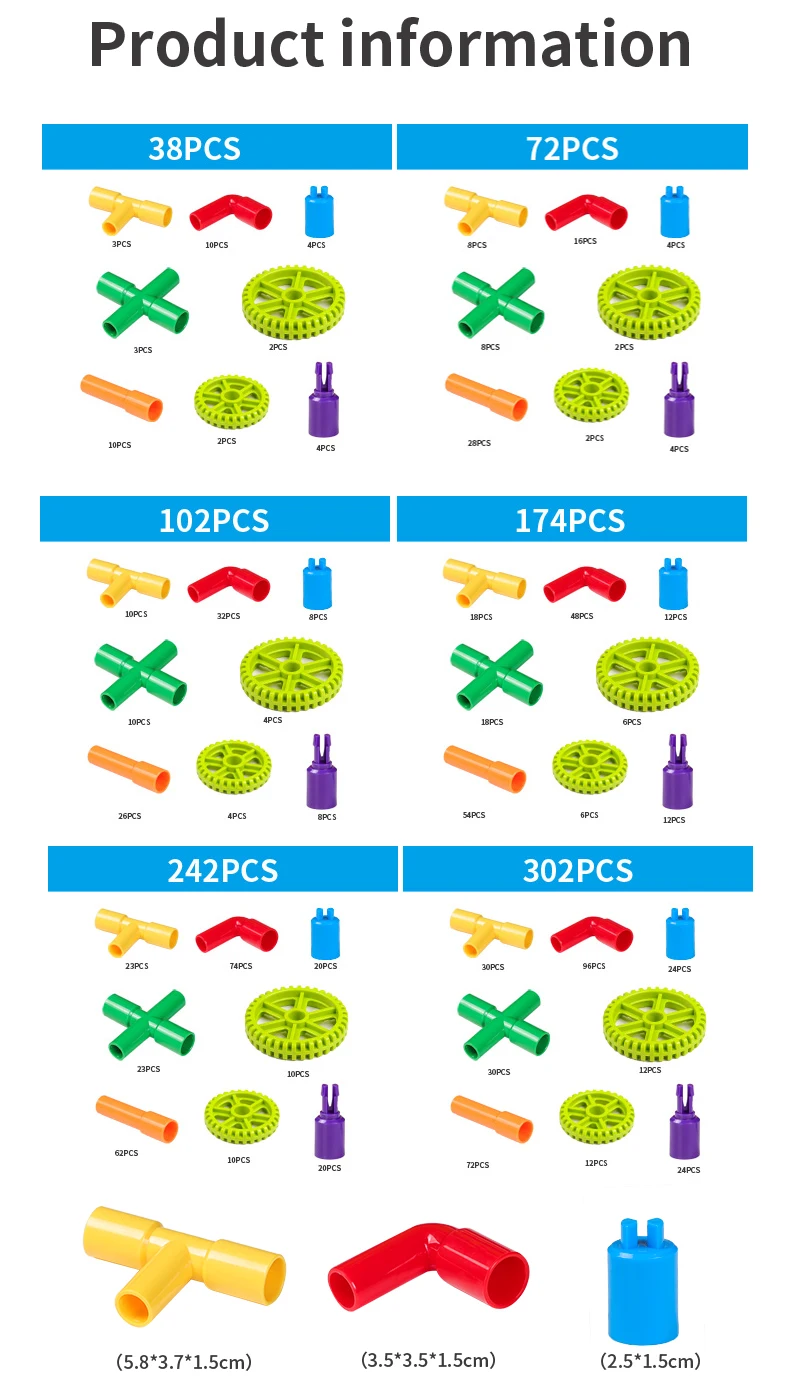 2018 красочные развивающие водопровод строительные блоки игрушки для детей DIY сборка туннель из труб блок модель игрушки для детей